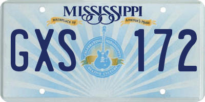 MS license plate GXS172
