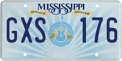 MS license plate GXS176