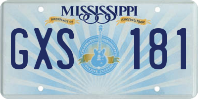 MS license plate GXS181