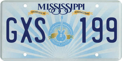 MS license plate GXS199