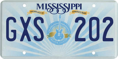 MS license plate GXS202