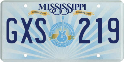 MS license plate GXS219
