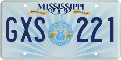 MS license plate GXS221