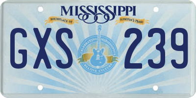 MS license plate GXS239