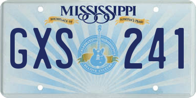 MS license plate GXS241