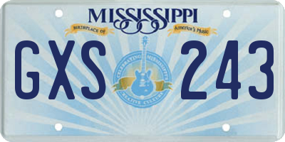 MS license plate GXS243