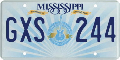 MS license plate GXS244