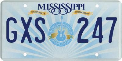MS license plate GXS247