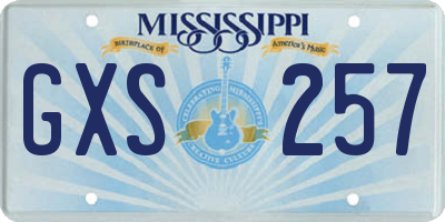 MS license plate GXS257