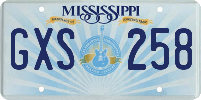 MS license plate GXS258