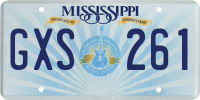 MS license plate GXS261