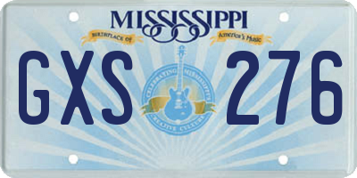 MS license plate GXS276