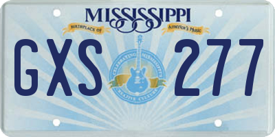 MS license plate GXS277