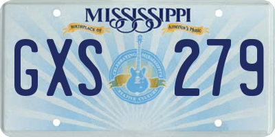 MS license plate GXS279