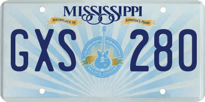 MS license plate GXS280