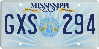 MS license plate GXS294