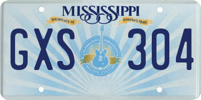 MS license plate GXS304