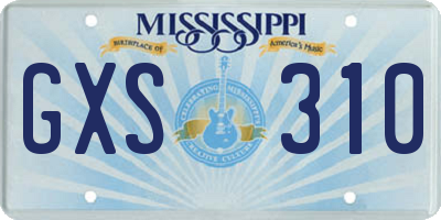 MS license plate GXS310