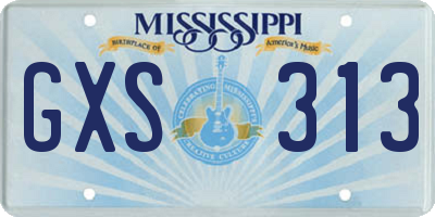 MS license plate GXS313