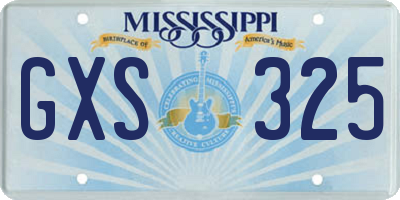 MS license plate GXS325