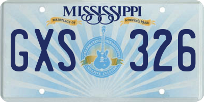 MS license plate GXS326