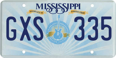 MS license plate GXS335