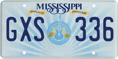 MS license plate GXS336