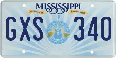 MS license plate GXS340
