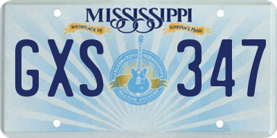 MS license plate GXS347