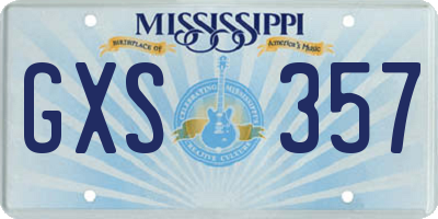 MS license plate GXS357