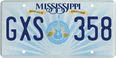 MS license plate GXS358