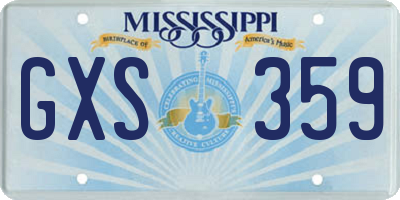 MS license plate GXS359