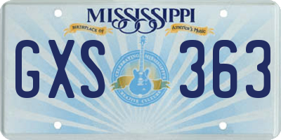 MS license plate GXS363
