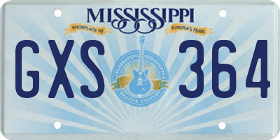 MS license plate GXS364