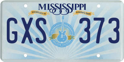 MS license plate GXS373