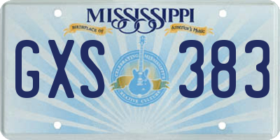 MS license plate GXS383