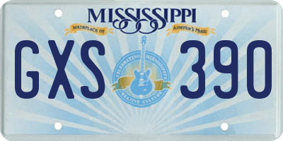 MS license plate GXS390