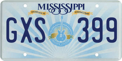 MS license plate GXS399