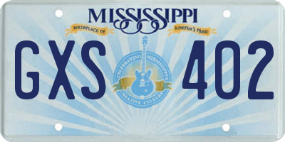 MS license plate GXS402
