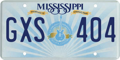MS license plate GXS404