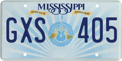 MS license plate GXS405