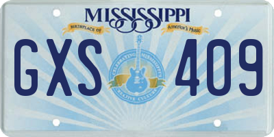 MS license plate GXS409