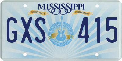 MS license plate GXS415