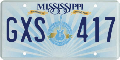 MS license plate GXS417