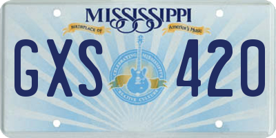 MS license plate GXS420