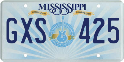 MS license plate GXS425