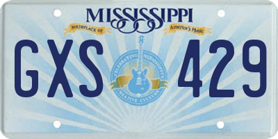 MS license plate GXS429