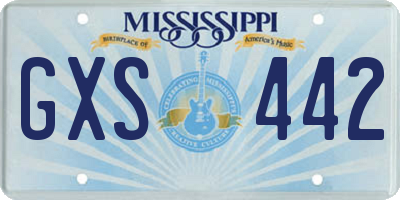 MS license plate GXS442