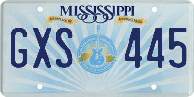 MS license plate GXS445
