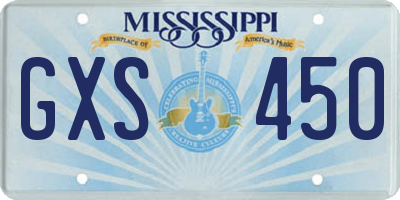 MS license plate GXS450